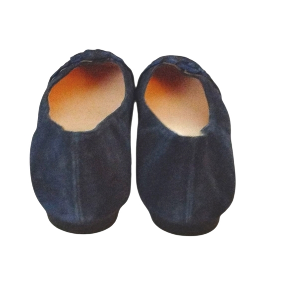 NEW FRENCH SOLE NY Deuce Navy Blue Embroidered Cut-Out Suede Ballet Flat Sz 7.5 - Picture 7 of 11